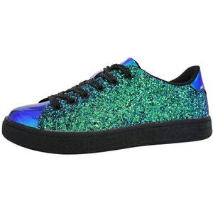 Glitter Shoes Sparkly Bling Shiny Bedazzled Lace up Fashion Sneakers for Women